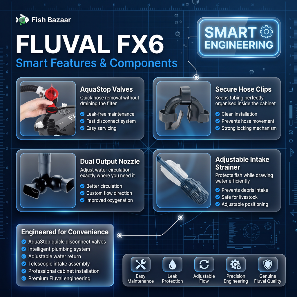 Fluval FX6 Aquarium Canister Filter | up to 1500L (6 ft+) | Fish Bazaar
