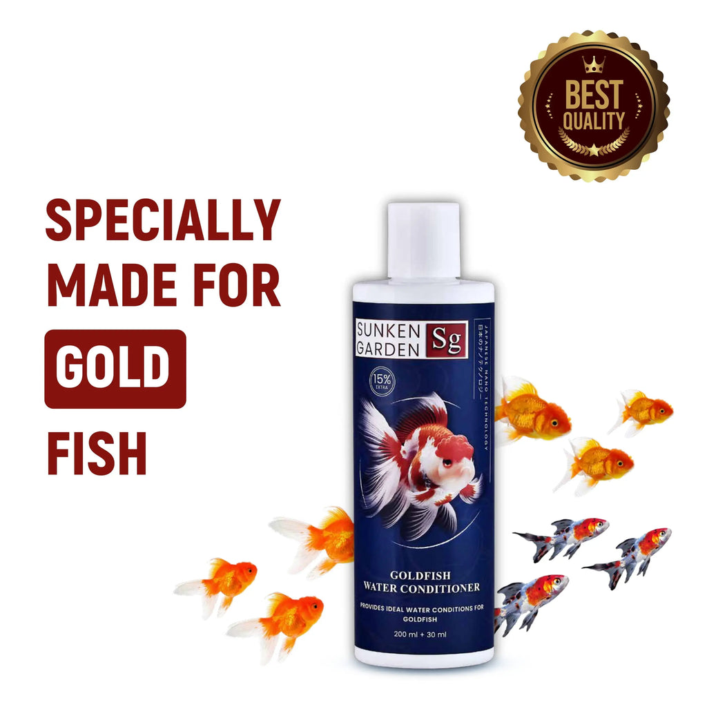Sunken Garden Goldfish Water Conditioner | pH Stabilizer + Dechlorinator + Parasite Prevention | Made for Indian Tap Water Sunken Garden Pvt Ltd