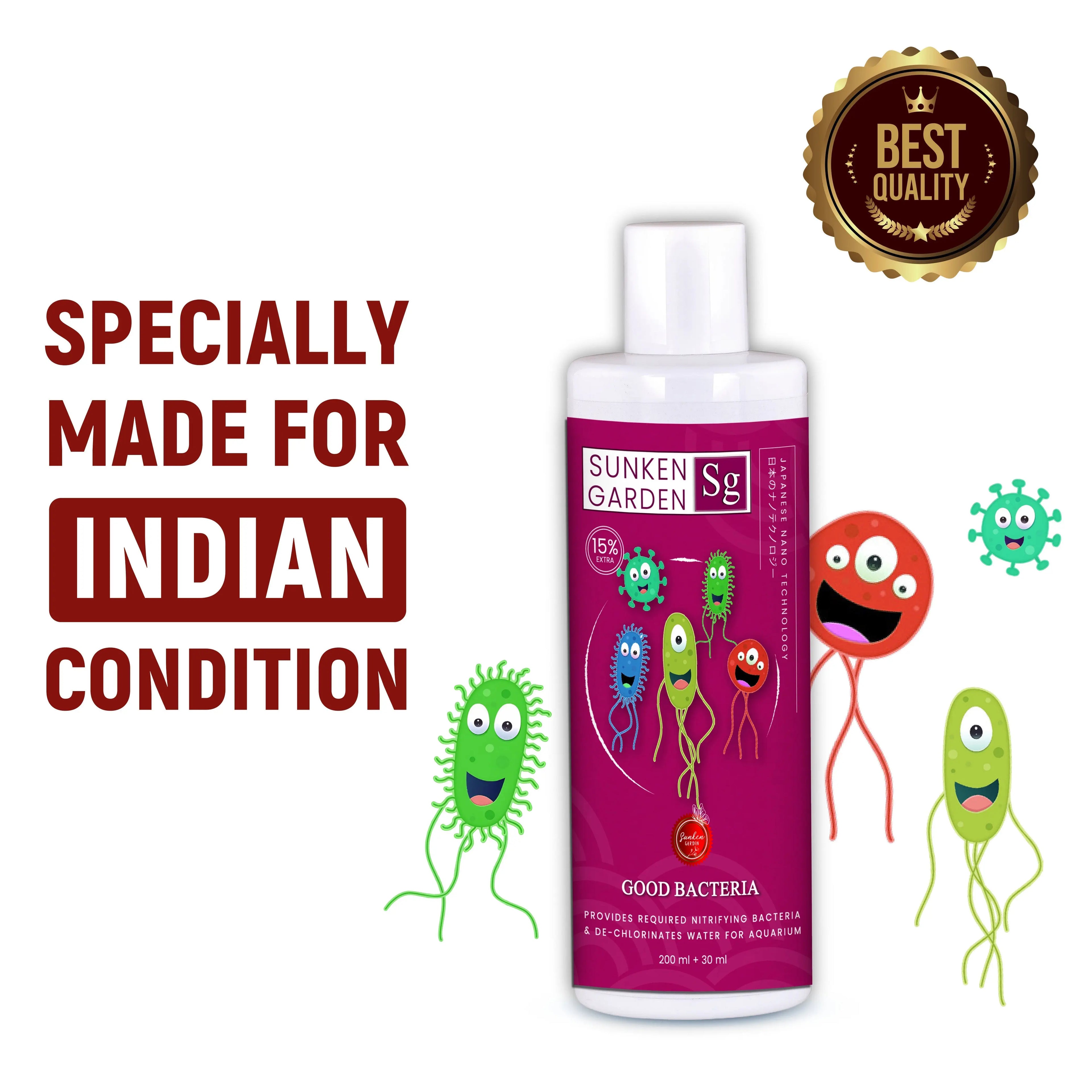 Sunken Garden Good Bacteria – Premium Denitrifying Bacteria for Water Clarity & Bio Stability | Safe for Shrimp & Invertebrates Sunken Garden Pvt Ltd
