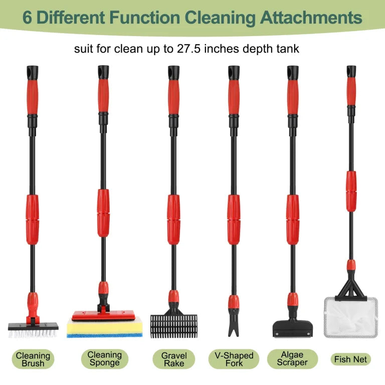 Hygger HG072-M 6-in-1 Aquarium Cleaning Tool Kit | Carbon Fibre