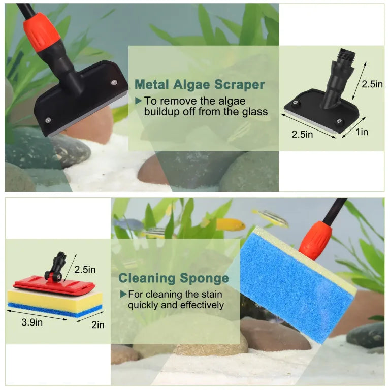 Hygger HG072-M 6-in-1 Aquarium Cleaning Tool Kit | Carbon Fibre