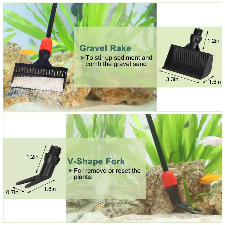 Hygger HG072-M 6-in-1 Aquarium Cleaning Tool Kit | Carbon Fibre