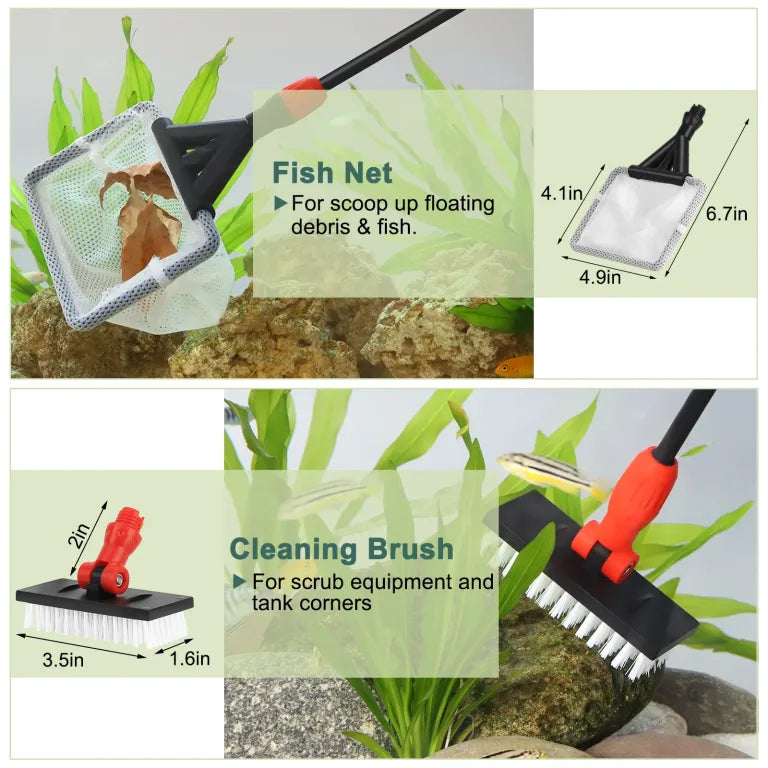 Hygger HG072-M 6-in-1 Aquarium Cleaning Tool Kit | Carbon Fibre