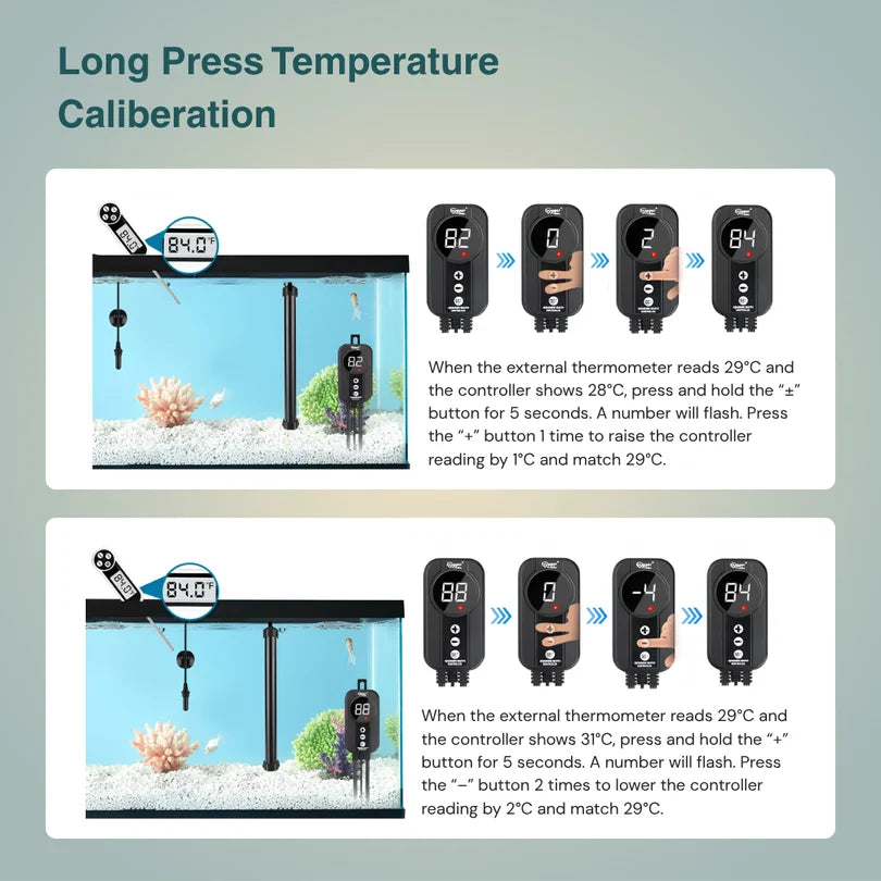 Hygger HG085 100W Smart Titanium Aquarium Heater with Digital LED Controller | For ~100 L / 2 ft Tanks