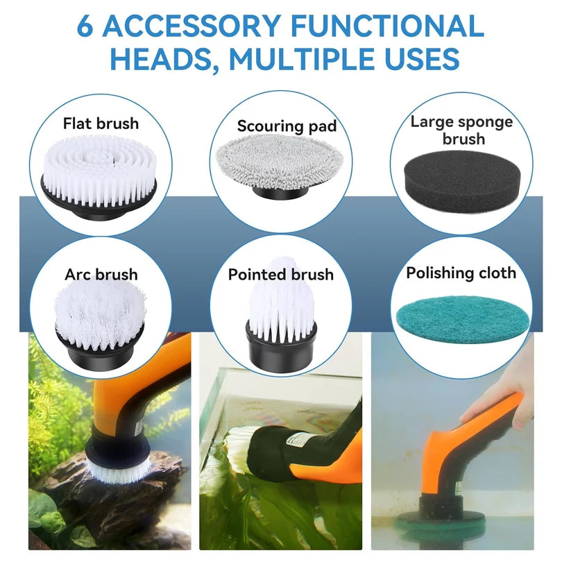 Hygger HG086 Electric Rechargeable Aquarium Cleaning Tool Kit | Cordless, Multi-Functional