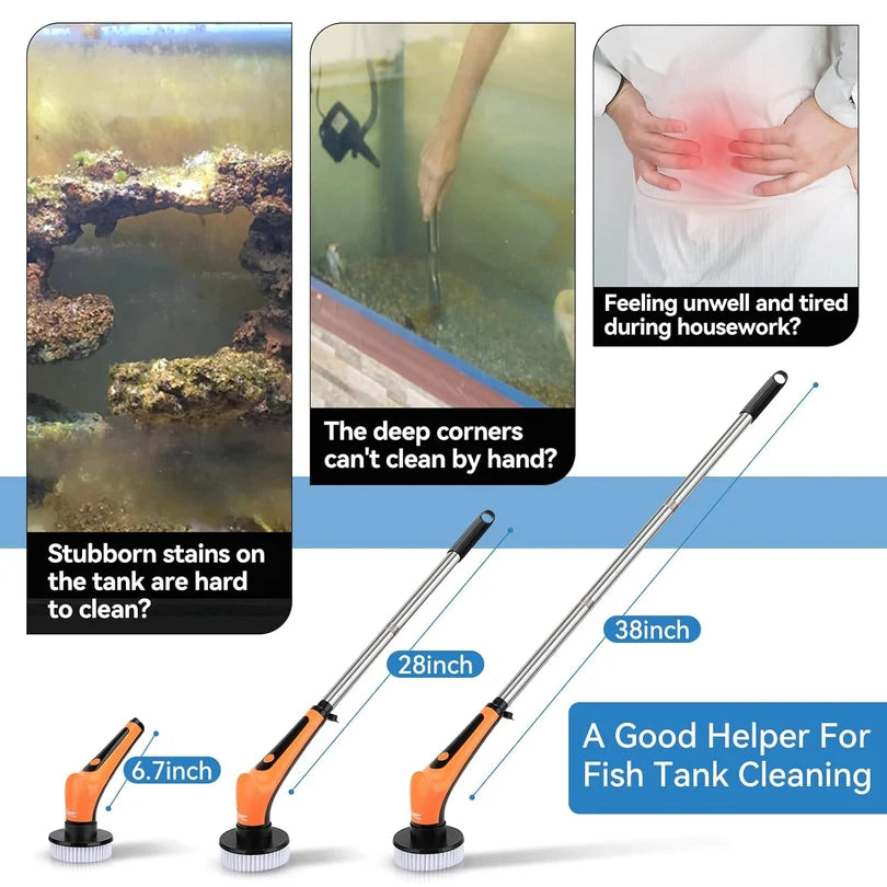Hygger HG086 Electric Rechargeable Aquarium Cleaning Tool Kit | Cordless, Multi-Functional