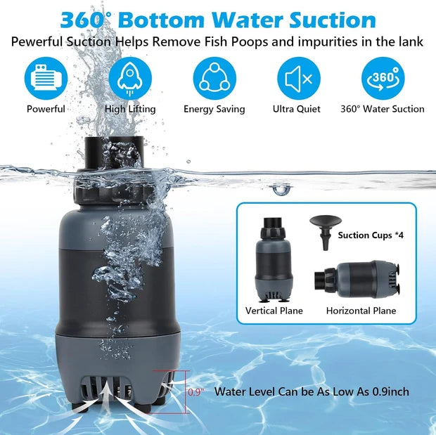 Hygger HG105-1500 Submersible DC Water Pump with External Controller | 1500 LPH, 6.6 ft Head