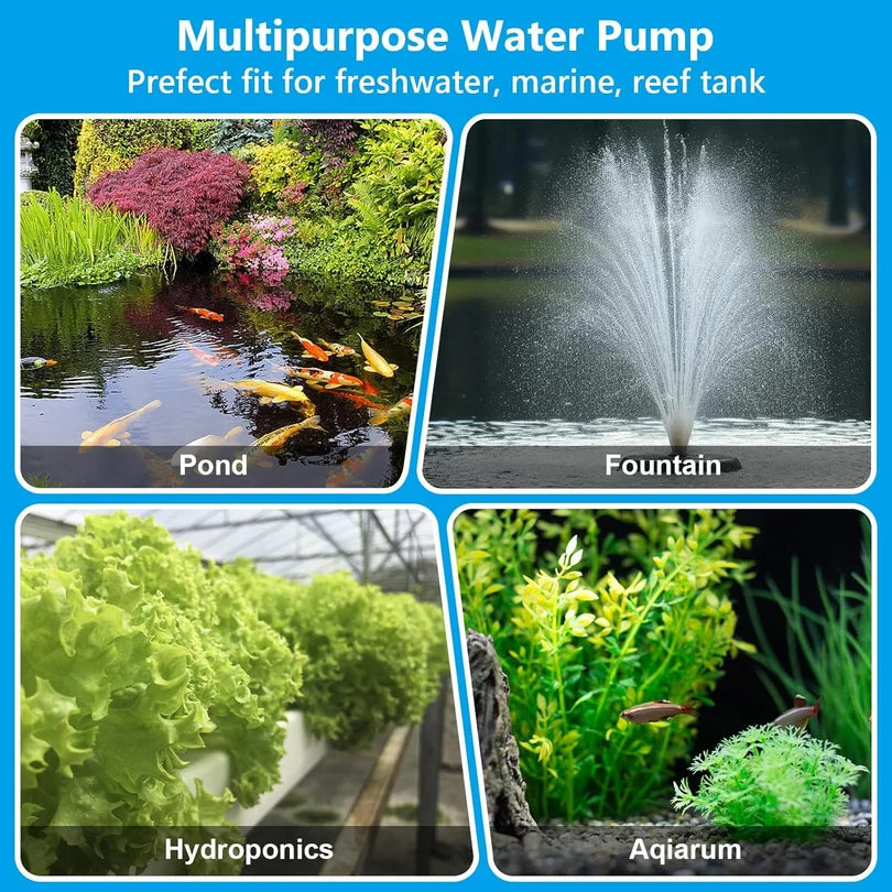 Hygger HG105-1500 Submersible DC Water Pump with External Controller | 1500 LPH, 6.6 ft Head