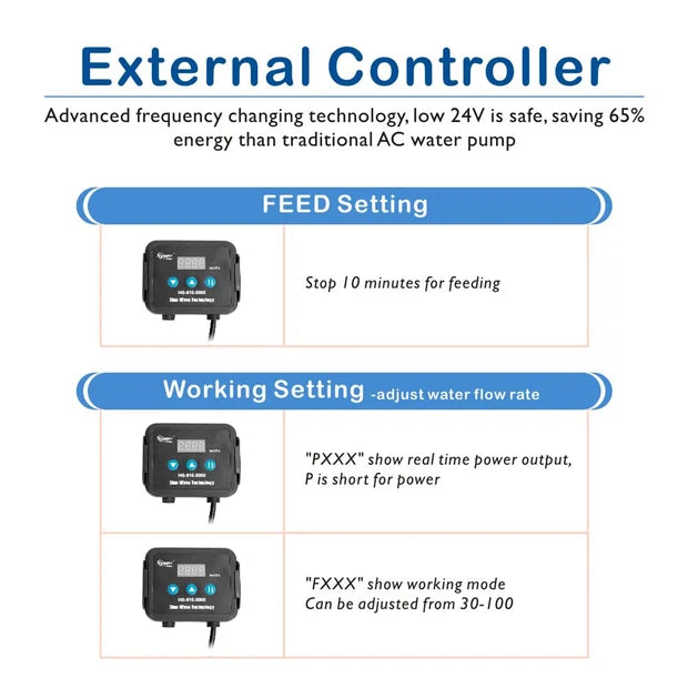 Hygger HG915 3000 LPH Submersible DC Water Pump with External Controller | Adjustable Flow