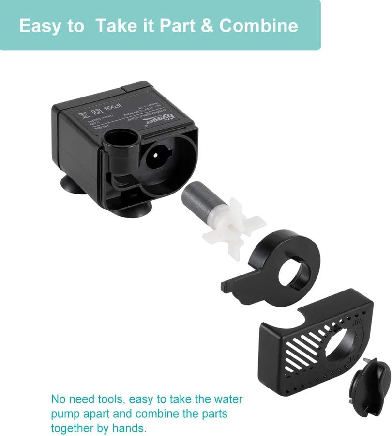 Hygger HG939-3W Multipurpose Mini Water Pump | 200 LPH, Ultra-Quiet