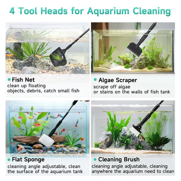 Hygger HGY0001-S 4-in-1 Aquarium Cleaning Tool Kit | Carbon Fibre