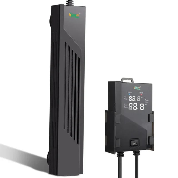 Hygger HGY0003 200W Smart Aquarium Heater with External Controller & Explosion-Proof Quartz Glass | ~200 L / 3 ft