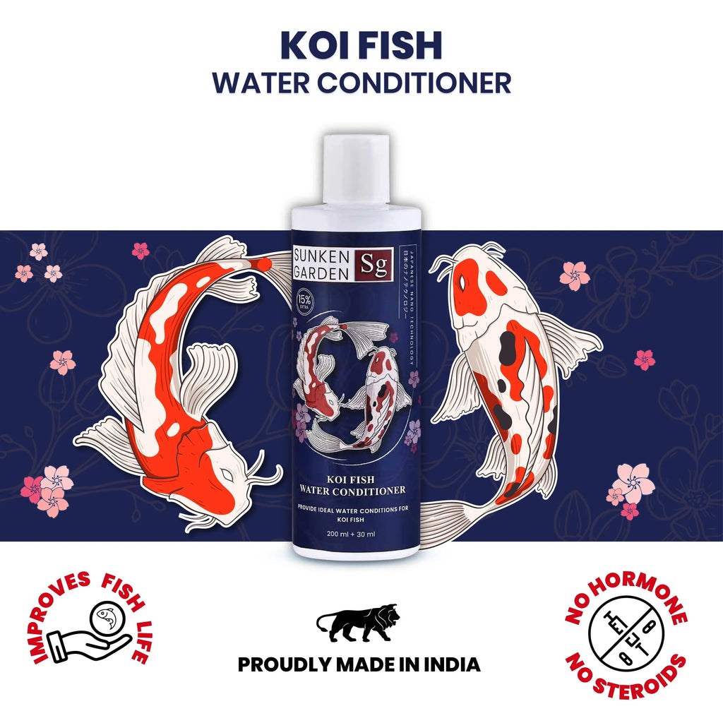 Sunken Garden Koi Fish Water Conditioner – pH Balance • Chlorine Removal • Bacteria Boost • Digestive Support | For Indian Koi & Pond Water Sunken Garden Pvt Ltd