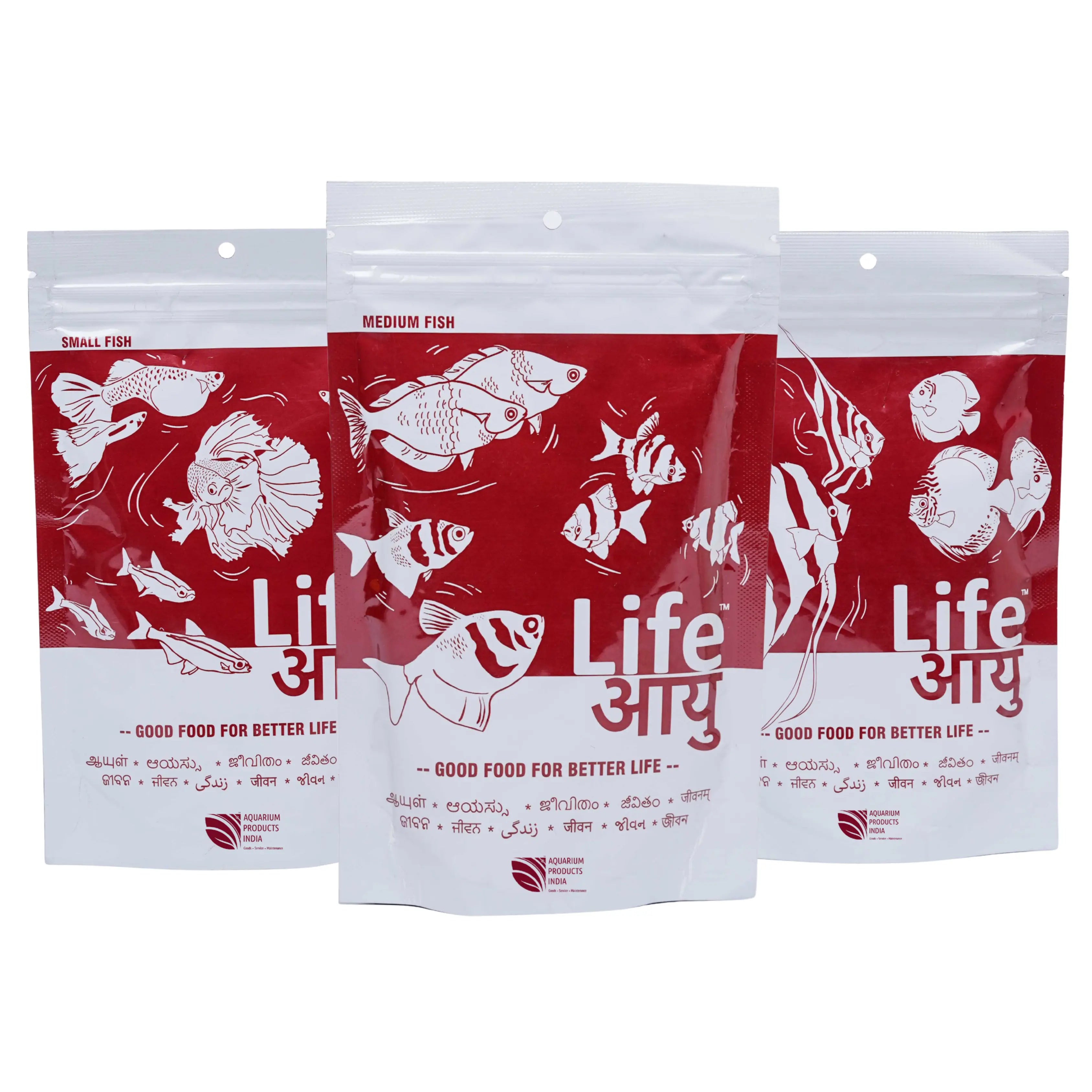 Life AAYU Red Fish Food – Ayurvedic Color Booster Pellets with Anchovy & Paprika | For All Fish Sizes Aquarium Products India