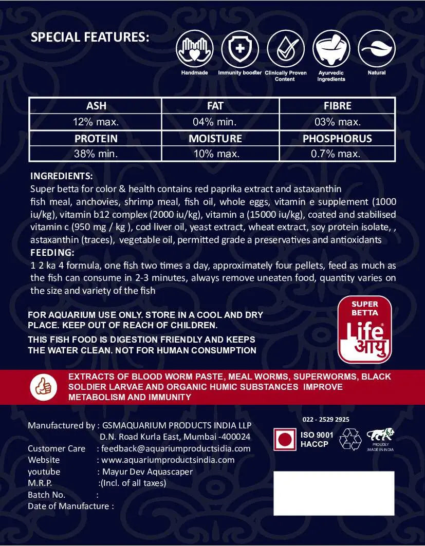 Life Aayu Super Betta - 15gm (back cover)