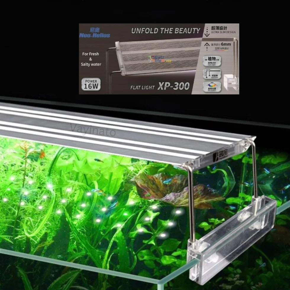 Neo-Helios XP-300 Flat LED Light (16W) – Ultra-Slim Full Spectrum Planted Aquarium Light