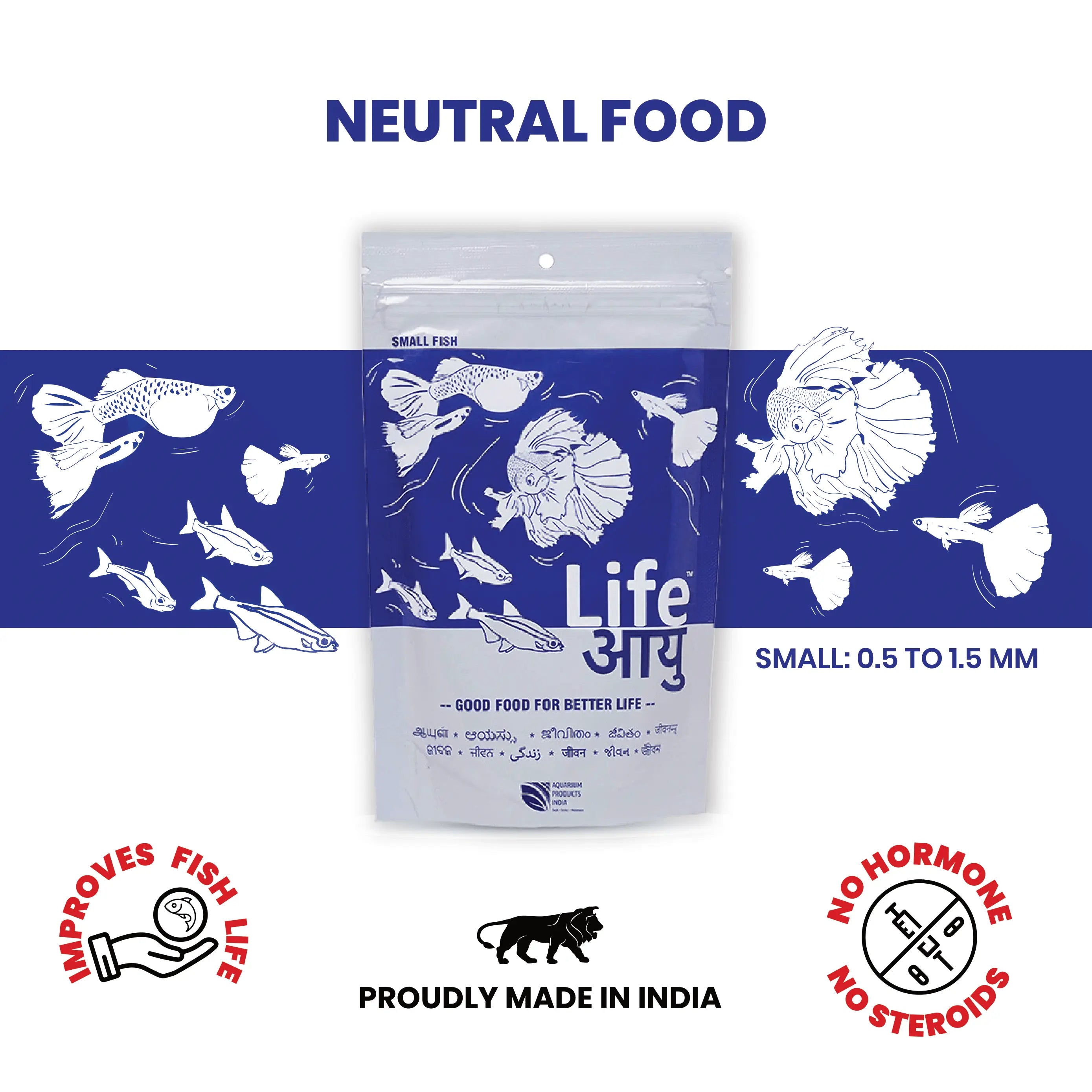 Life AAYU Neutral Fish Food – Ayurvedic Daily Diet for All Fish Sizes Aquarium Products India