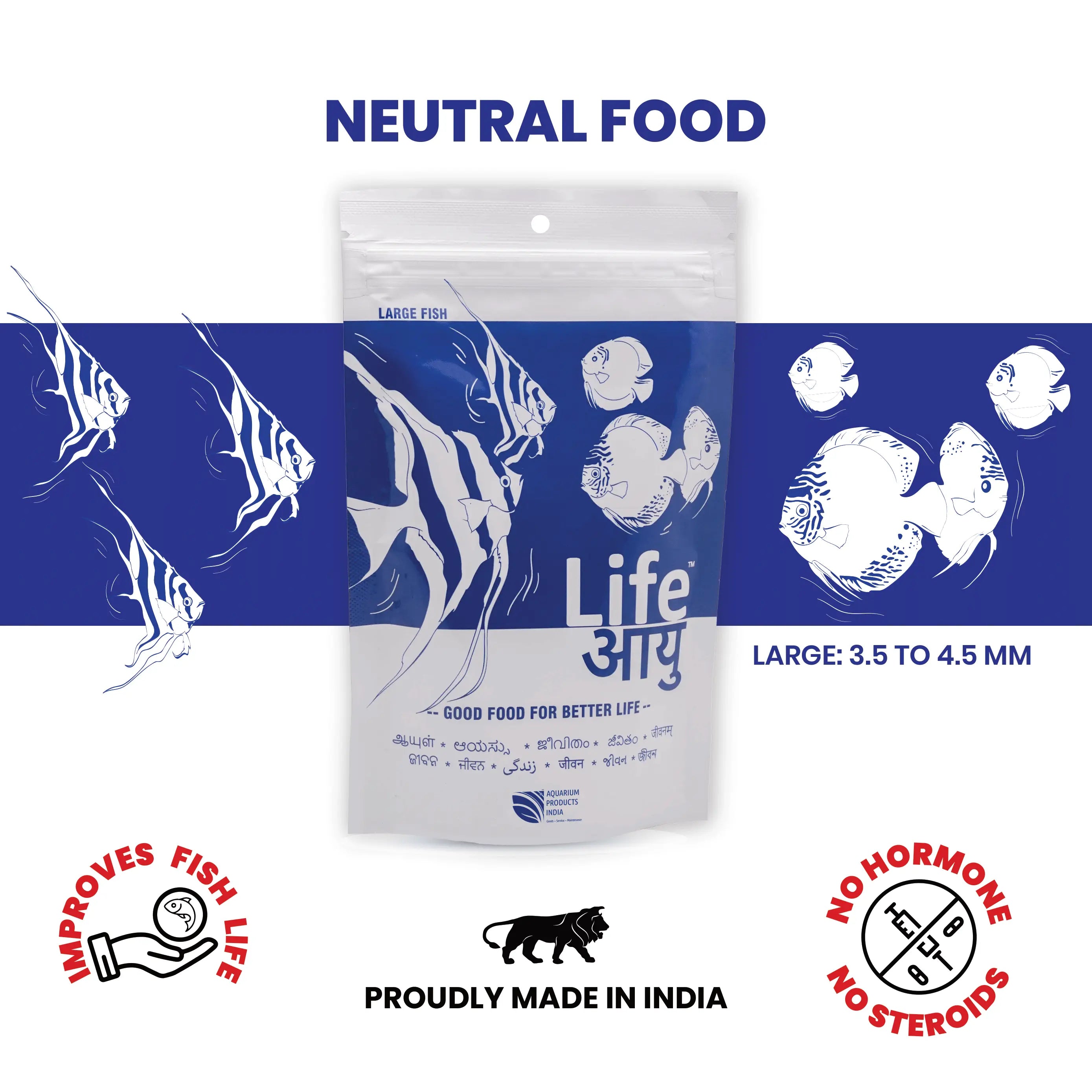 Life AAYU Neutral Fish Food – Ayurvedic Daily Diet for All Fish Sizes Aquarium Products India