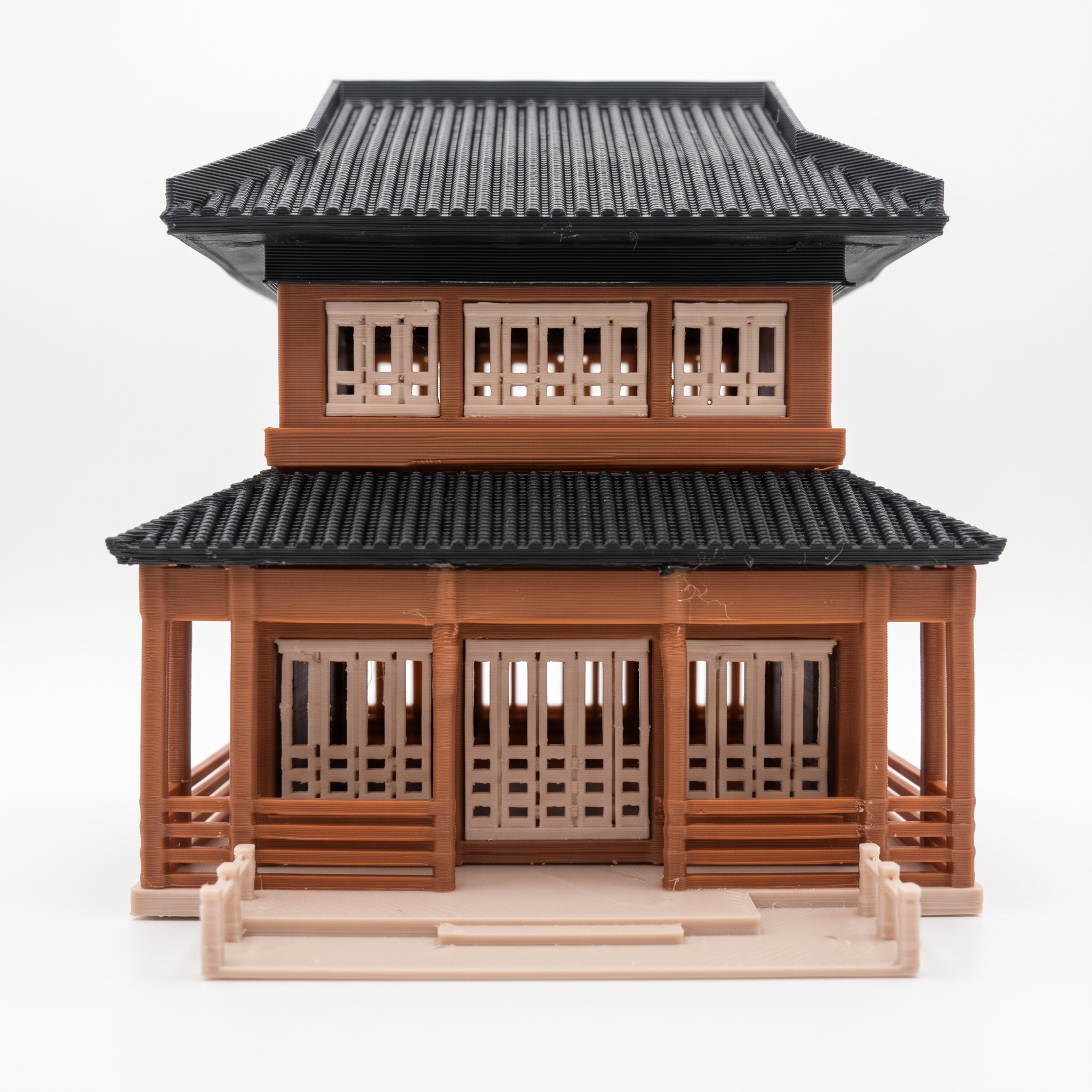 New-Style Double-Story Building (Aquarium & Terrarium Decor) Front View