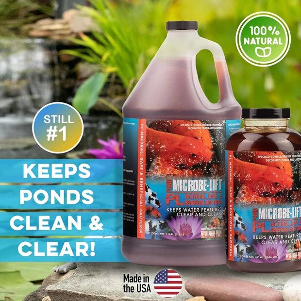 MICROBE-LIFT PL Beneficial Bacteria for Ponds | Reduces Ammonia & Nitrite | Sludge & Dead Algae Breakdown | Odor Control