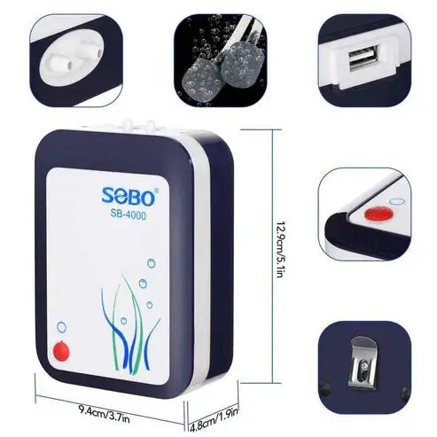 Air pump SOBO SB-228 Mini AC/DC Fish Bazaar