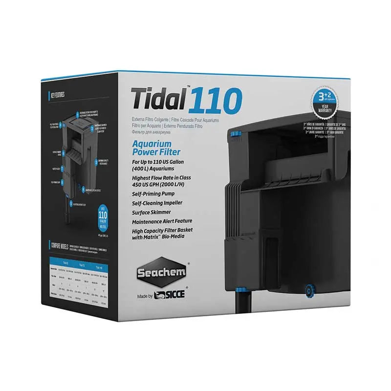 Seachem Tidal 110 Hang-On-Back Filter | Powerful 2000 LPH Aquarium Filtration System Seachem
