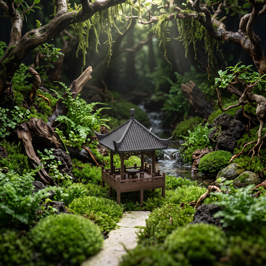 Single-Story Pavilion (Aquarium & Terrarium Decor) in Terrarium