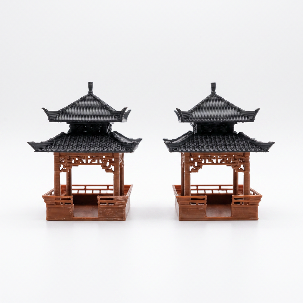Small Double-Story Pavilion (Aquarium & Terrarium Decor) Front View
