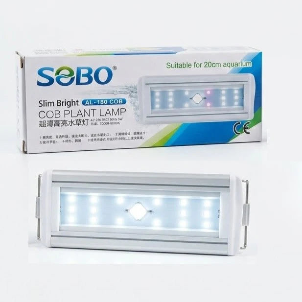 Sobo AL-180 COB Plant Lamp (8W) – Slim Bright LED Light for 20cm Planted Aquariums