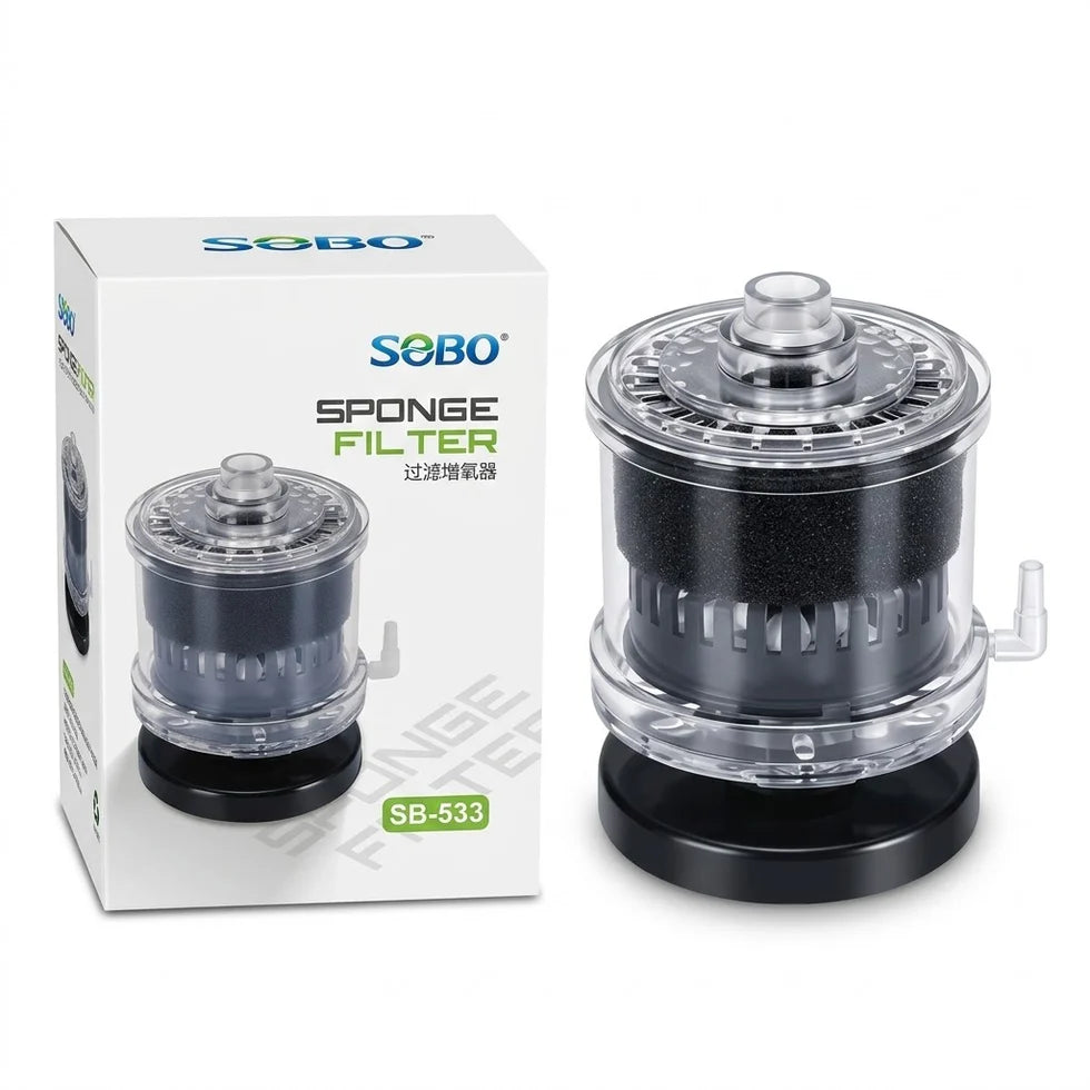 Sobo SB-533 Aquarium Sponge Filter – Advanced Airlift Bio-Filter with Ceramic Media Chamber Onyxaqua
