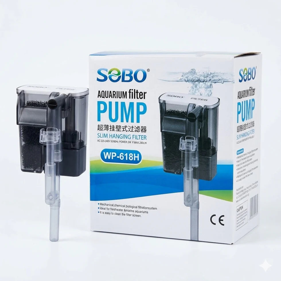 Sobo WP-618H Slim Aquarium Hang-On-Filter (5W) – 280 L/H Onyxaqua