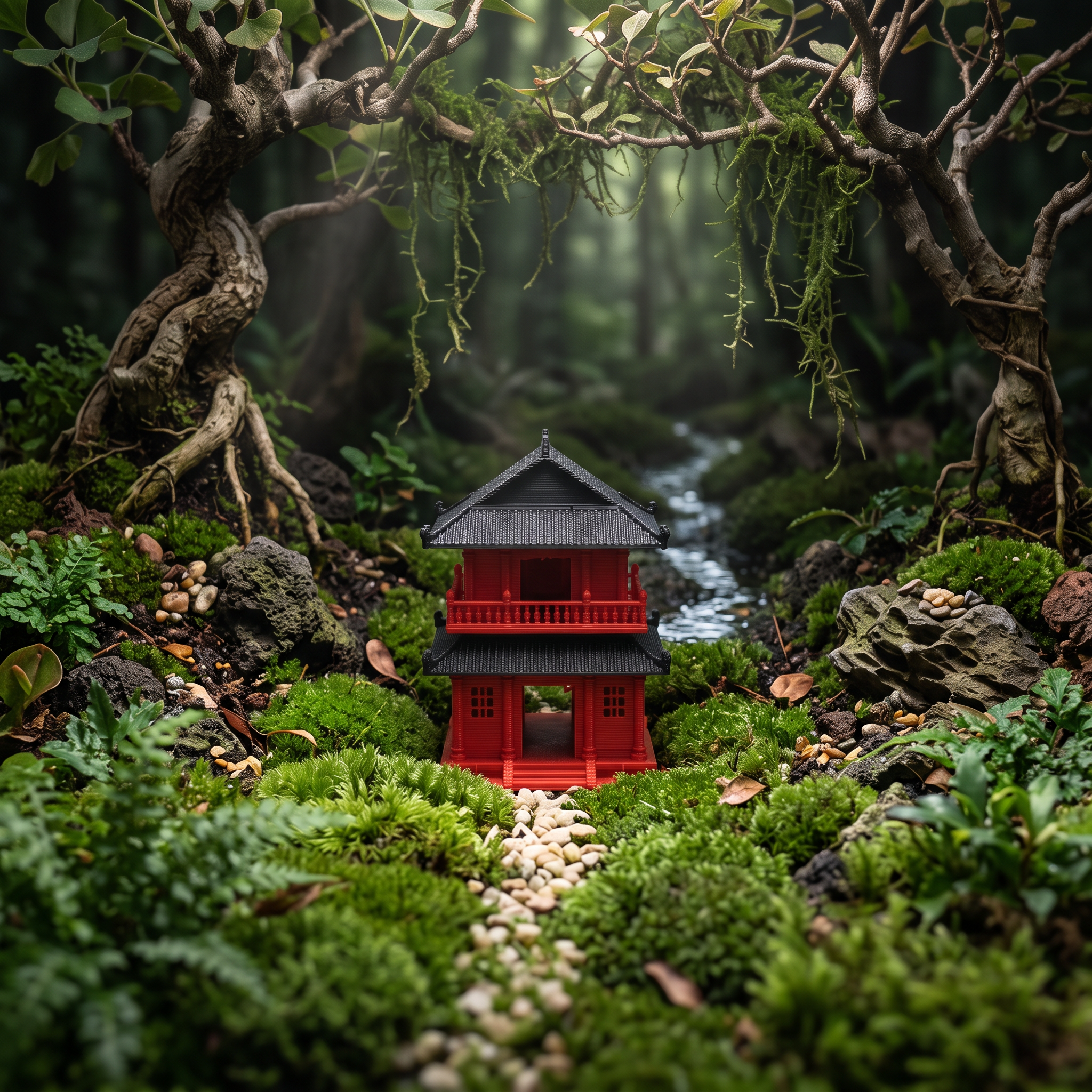 Square Double-Story Building (Aquarium & Terrarium Decor) In terrarium