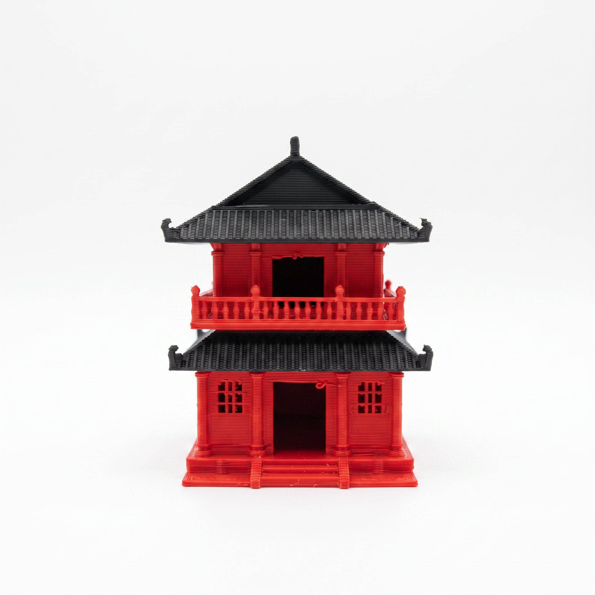 Square Double-Story Building (Aquarium & Terrarium Decor) front view