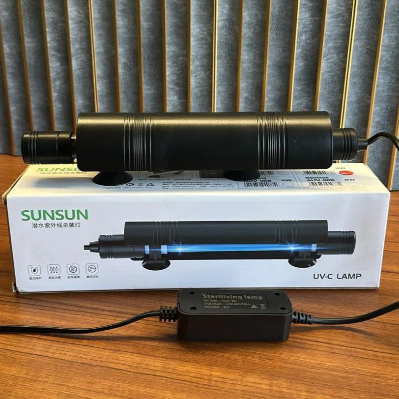 Sunsun AUV-08A Submersible UV-C Sterilizer Lamp (8W) – Algae Control for Aquariums & Ponds