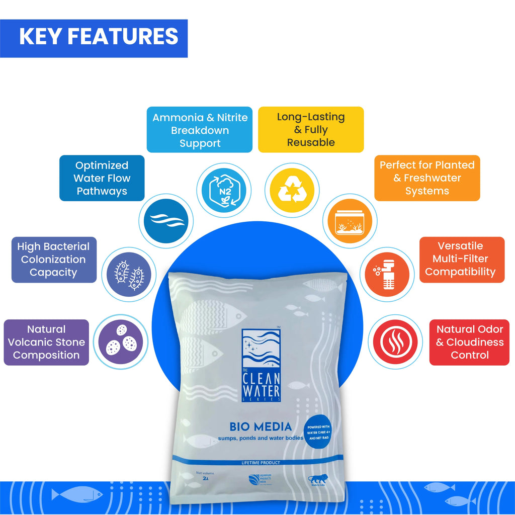 Tcws Sump Media 2L/ 1KG Natural Stone Filtration for Aquatic Bliss Aquarium Products India