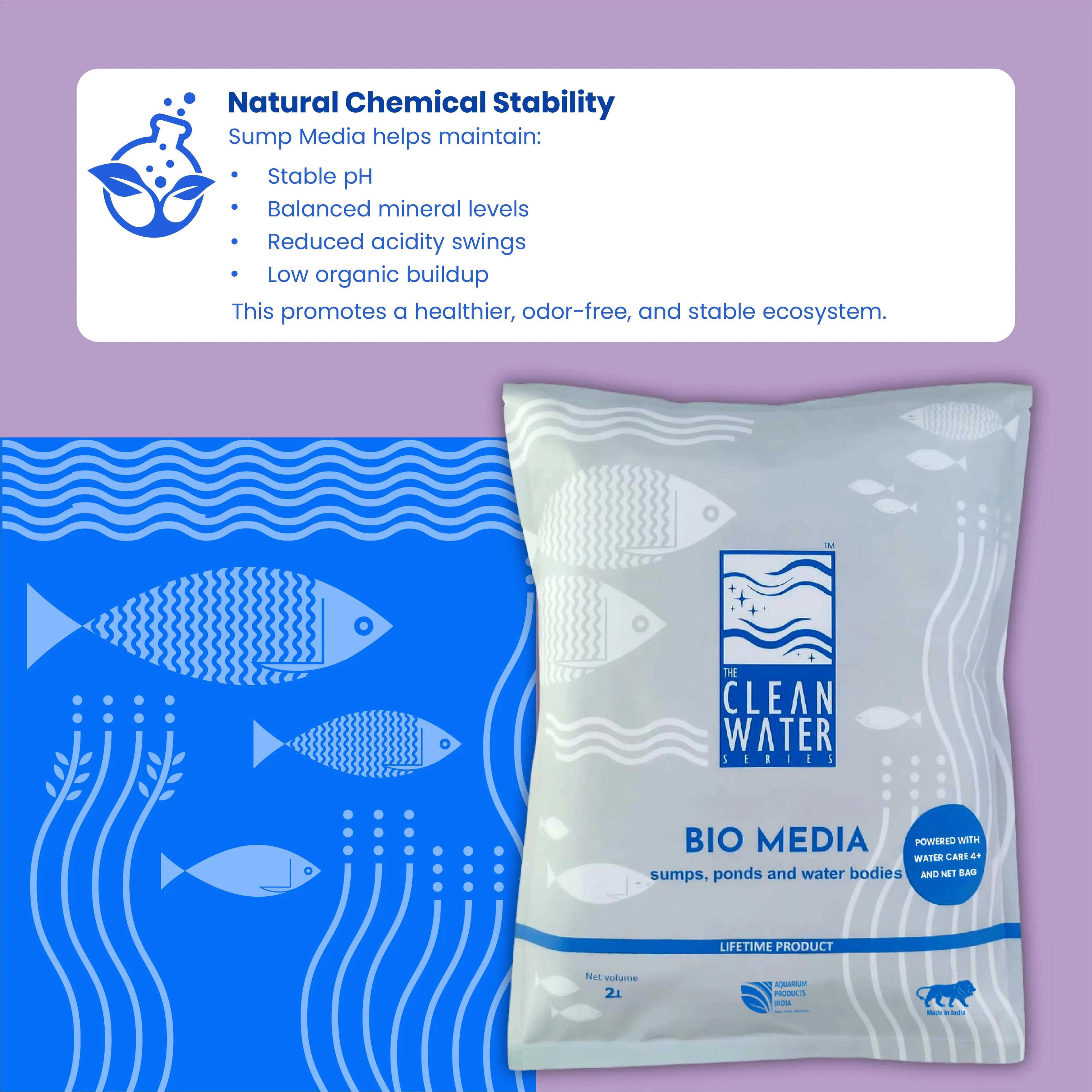 Tcws Sump Media 2L/ 1KG Natural Stone Filtration for Aquatic Bliss Aquarium Products India