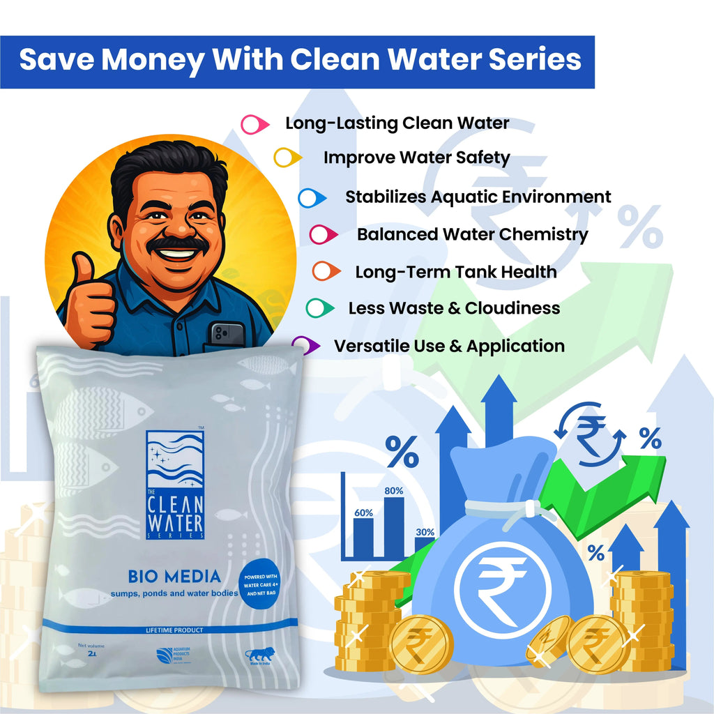Tcws Sump Media 2L/ 1KG Natural Stone Filtration for Aquatic Bliss Aquarium Products India