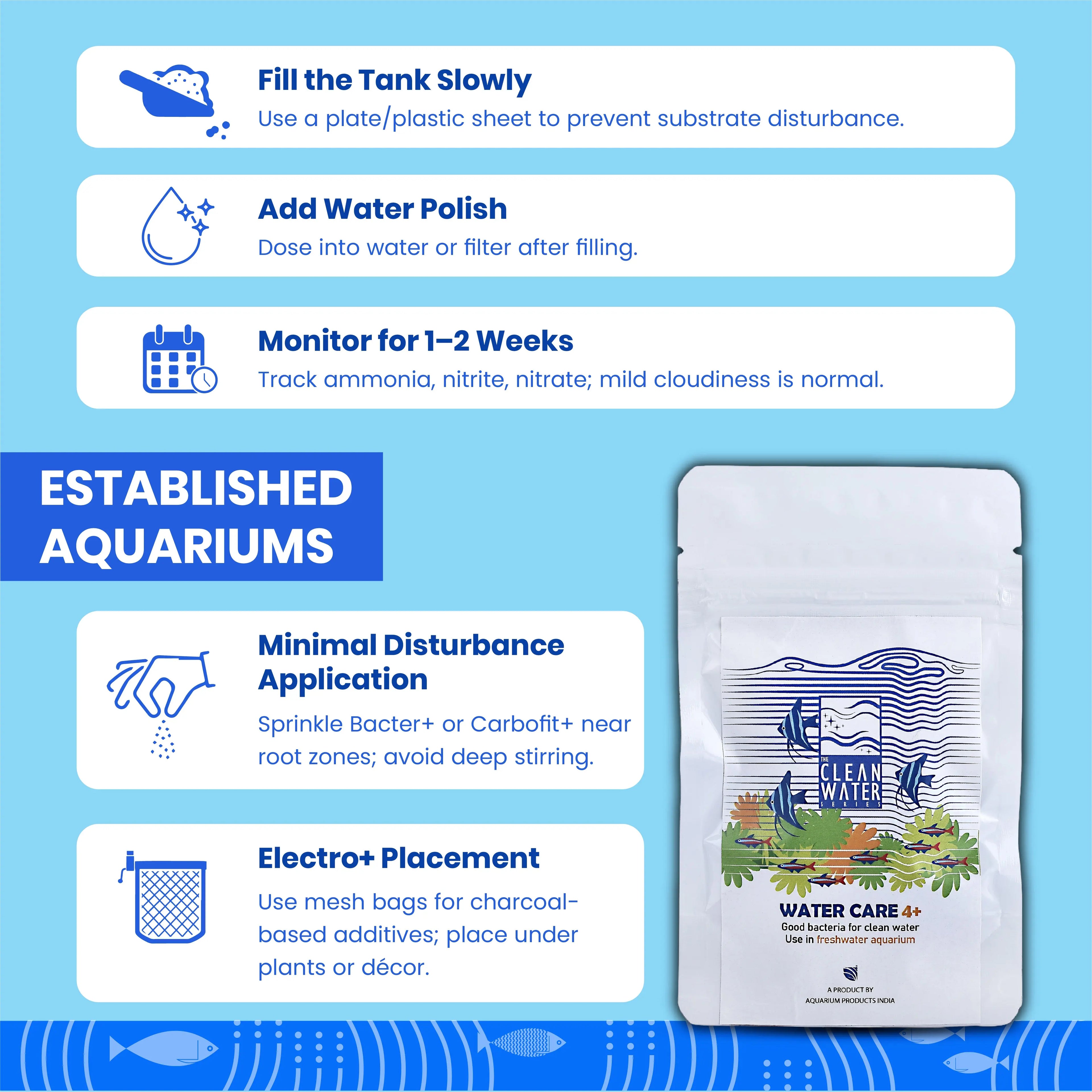TCWS Water Care 4+ : Easy Water Treatment for Aquariums Aquarium Products India