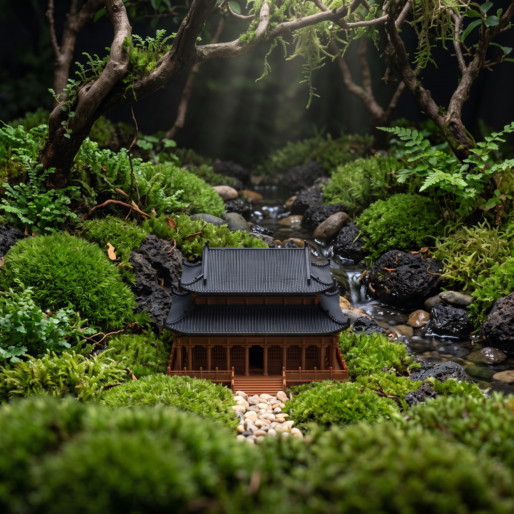 Tihe Hall Chinese Temple (Aquarium & Terrarium Decor) In Terrarium