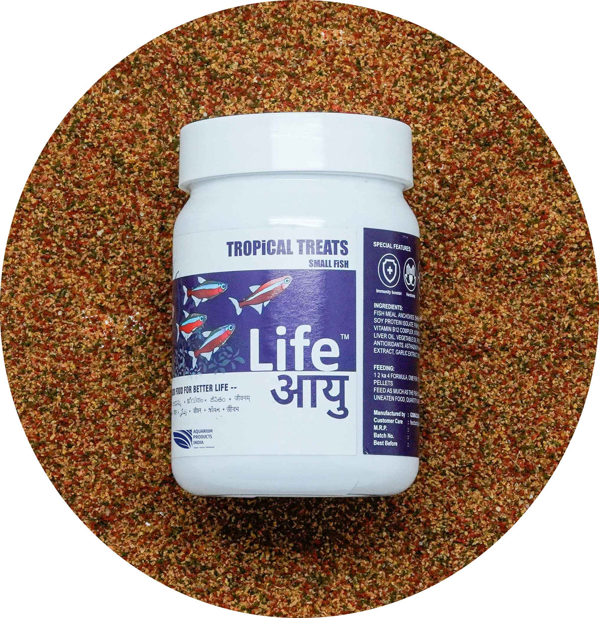 Life AAYU Tropical Treats Fish Food 70g - Spirulina Micro-Pellets | Buy Online India