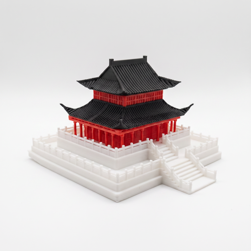 Xian Tower Pagoda (Aquarium & Terrarium Decor) Side View