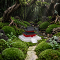 Xian Tower Pagoda (Aquarium & Terrarium Decor) in terrarium