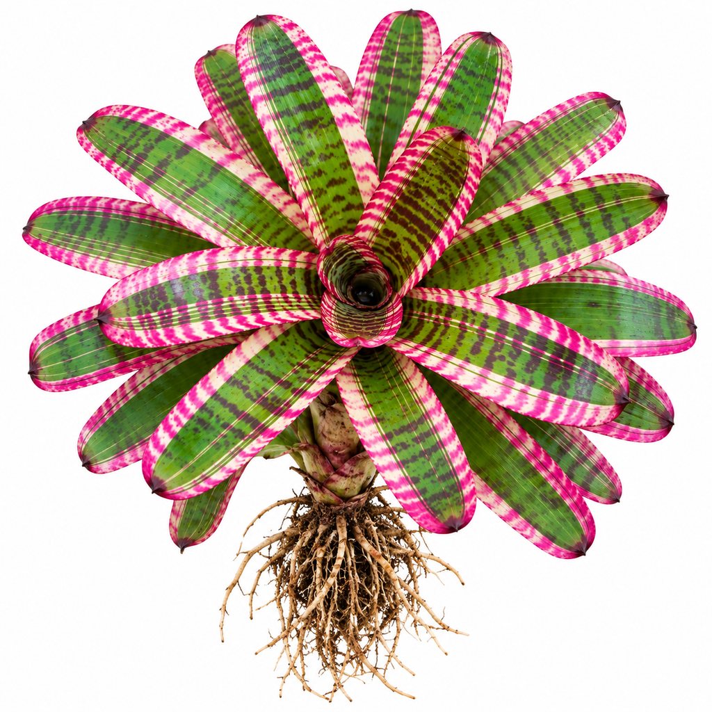 Neoregelia 'Fruit Stripes' (Large) – Striped Bromeliad for Vivariums | India