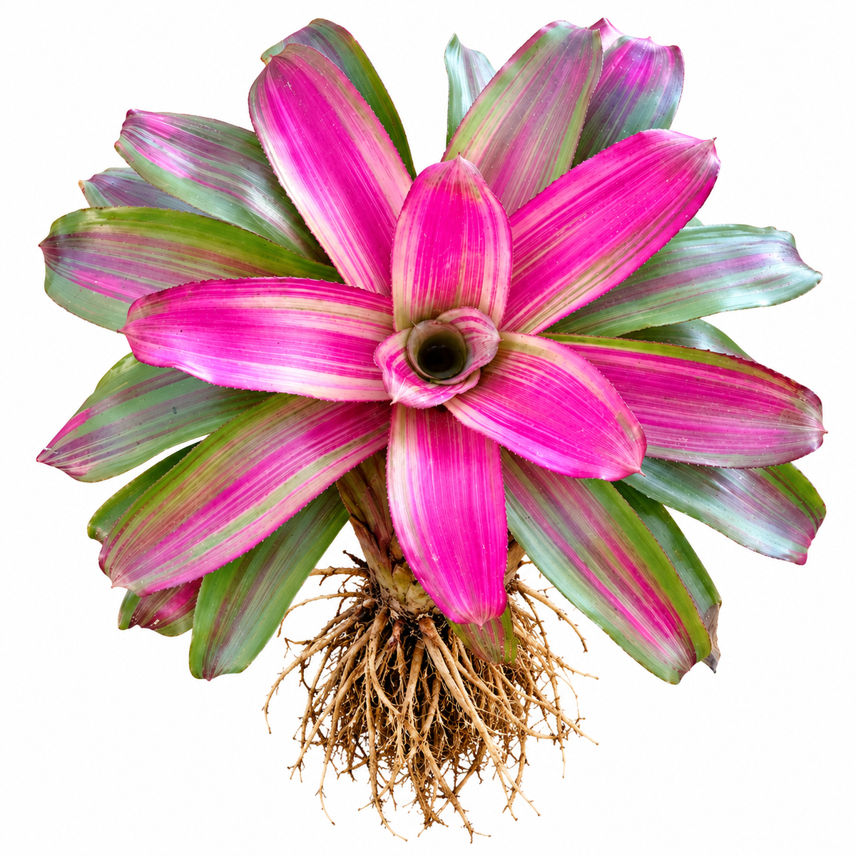 Neoregelia 'Lila Candy Stripes' (Large) – Lilac Striped Bromeliad for Vivariums | India